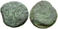 Ancient Coins - 155-149 BC - Roman Republic. Mast and sail series Æ As