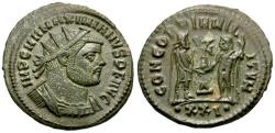 Ancient Coins - Maximian (AD 286-305) Æ Antoninianus / Emperor and Jupiter