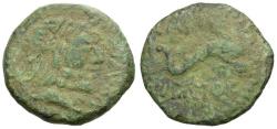 Ancient Coins - Iberia. Carteia Æ18 / Dolphin