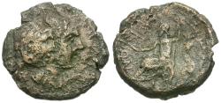 Ancient Coins - Bruttium. Lokris. Epizephyrii Æ20 / Zeus