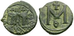 Ancient Coins - *Sear 1652* Byzantine Empire. Michael II the Amorian (AD 820-829) with Theophilus Æ Follis