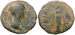 Ancient Coins - Faustina II (AD 147-175) Æ Dupondius / Pudicitia