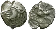Ancient Coins - Ancient France. Celtic Gaul. Aedui or Lingones Tribe Kaletedou type AR Quinarius