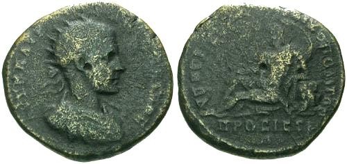 Ancient Coins - F/F Elagabalus AE27 Nikopolis ad Istrum / River god