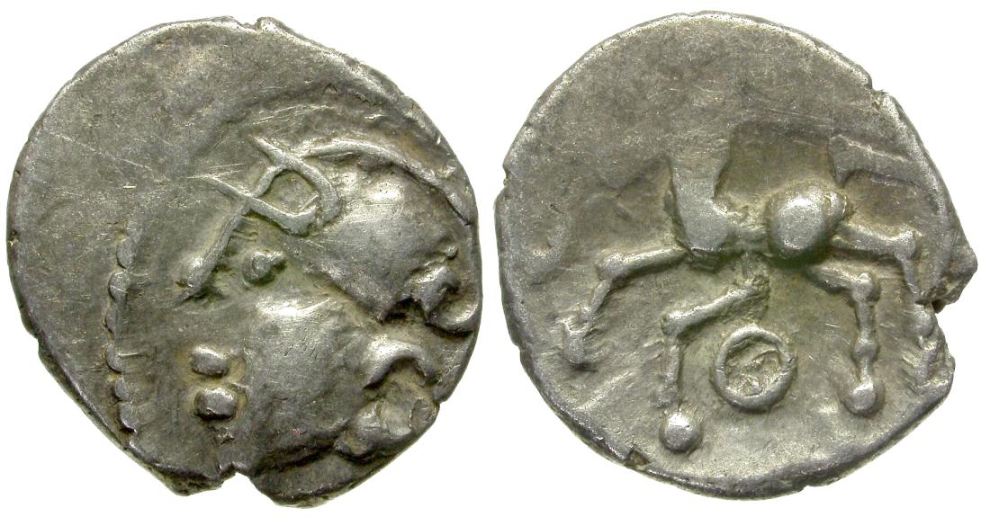 Ancient France. Celtic Gaul. Aedui Tribe AR Quinarius | Celtic Coins
