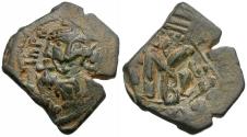 Ancient Coins - *Sear 1004* Byzantine Empire. Constans II (AD 641-668) Æ Follis / Overstruck