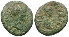 Ancient Coins - Hadrian (AD 117-138). Decapolis. Arabia. Gerasa Æ16 / Artemis/Tyche