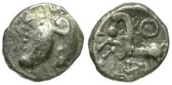 Ancient Coins - Ancient France. Celtic Gaul. Aedui or Lingones Tribe Kaletedou type AR Quinarius