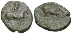 Ancient Coins - Thessaly. Krannon Æ16 / Bull