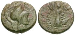 Ancient Coins - Thessaly. Thessalian League. Python, magistrate Æ18 / Demeter