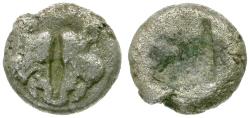Ancient Coins - Lesbos AR Diobol / Boar Heads