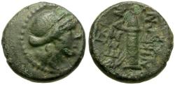 Ancient Coins - Macedon. Thessalonica Æ17 / Bow and Quiver