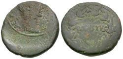 Ancient Coins - Augustus (27 BC-AD 14). Asia Minor. Uncertain Mint Æ25 / AVGVSTVS in Wreath