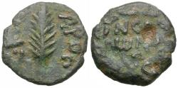 Ancient Coins - Judaea. Roman Procurators. Porcius Festus (AD 59-62) Æ Prutah / Palm Branch
