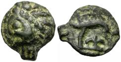 Ancient Coins - Ancient France. Celtic Gaul. Leuci Tribe Potin / Wild Man and Boar