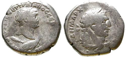 Ancient Coins - Trajan AR Tetradrachm of Tyre / Bust of Melqart