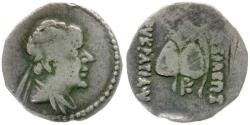 Ancient Coins - Kings of Baktria. Eukratides I (170-145 BC) AR Obol / Caps of the Dioscuri