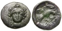 Ancient Coins - Euboia. Chalkis Æ14 / Eagle