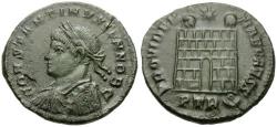 Ancient Coins - Constantine II, as Caesar (AD 316-337) Æ3 / Camp Gate