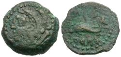 Ancient Coins - Spain. Iberia. Gades Æ Quadrans / Dolphin