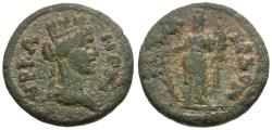 Ancient Coins - Lydia. Hyrcanis Pseudo-autonomous Æ18 / Tyche