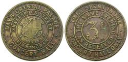 World Coins - England. Warwickshire. Birmingham. Day's Crystal Palace&#160;&#198; 32mm 3 Pence