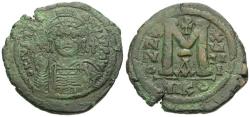 Ancient Coins - *Sear 201* Byzantine Empire. Justinian I (AD 527-565) Æ 35mm Follis