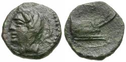 Ancient Coins - Sicily. Panormos Æ11 / Prow