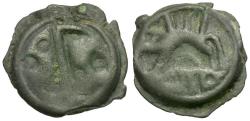 Ancient Coins - Ancient France. Celtic Gaul. Lingones Tribe Potin / Boar