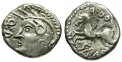 Ancient Coins - Ancient France. Celtic Gaul. Sequani Tribe AR Quinarius