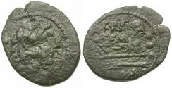 Ancient Coins - 134 BC - Roman Republic. C. Aburius Geminus Æ Quadrans / Goodman Collection