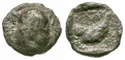 Ancient Coins - Lesbos. Methymna AR Hemiobol or Tetartemorion / Rooster