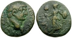 Ancient Coins - Domitian (AD 81-96). Pamphylia. Side Æ16 / Athena