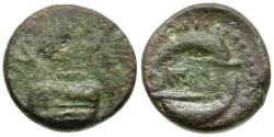 Ancient Coins - Megaris. Megara Æ Dichalkon / Dolphins
