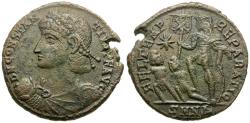 Ancient Coins - Constantius II Æ Half Centenionalis / Emperor and Captives