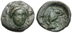 Ancient Coins - Euboia. Chalkis Æ14 / Eagle
