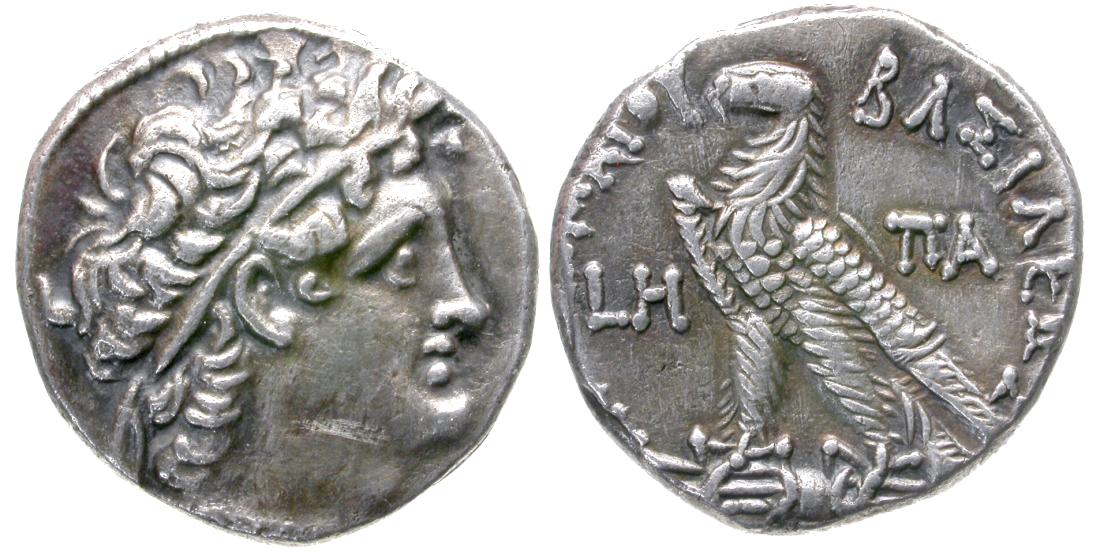 Ptolemaic Kingdom of Egypt, Ptolemy IX Soter, AR Tetradrachm, 107