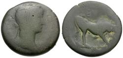 Ancient Coins - Hadrian (AD 117-138). Egypt. Alexandria Æ Diobol / Bull