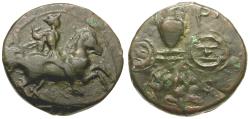 Ancient Coins - Thessaly. Krannon Æ16 / Hydria on Cart