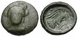 Ancient Coins - Euboia. Chalkis Æ14 / Hera and Eagle