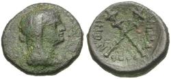 Ancient Coins - Sicily. Menaion under Roman Rule Æ18 / Demeter