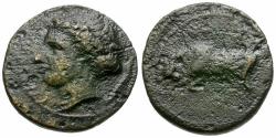 Ancient Coins - Sicily. Syracuse. Agathokles (317-289 BC) Æ16 / Bull