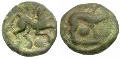 Ancient Coins - Ancient France. Celtic Gaul. Ambiani Tribe Æ13 / Boar