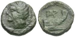 Ancient Coins - Sicily. Panormos Æ12 / Galley