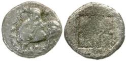 Ancient Coins - Thraco-Macedonian, Uncertain AR Diobol / Goat