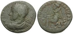 Ancient Coins - Elagabalus (AD 218-222). Mesopotamia. Edessa Æ26 / Tyche