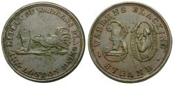 World Coins - England. Middlesex. London. R. Warren Æ Farthing