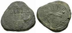 World Coins - Norman Kings of Sicily. Roger II (AD 1130-1154) Æ Follaro / Christ Enthroned