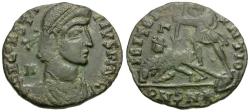 Ancient Coins - Constantius II (AD 337-361) Æ Imitative Æ Centenionalis / Fallen Horseman
