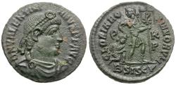 Ancient Coins - Valentinian I (AD 364-375) Æ3 / Emperor with Captive